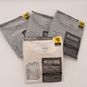 Mission Ridge Men's Premium Thermal Tops -XL 4 packs
